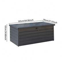 Lockable 600L Garden Storage Box – Durable Color-Coated Steel Cabinet For Tools, Pool Supplies & Outdoor Toys | Compact 165 * 70 * 62 Cm Design | Weather-Resistant, Space-Saving, Easy-Assembly Metal Storage Solution - Charcoal Black - View 4