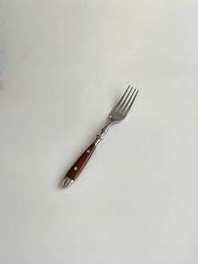 1pc Walnut Wood 2-Rivet Stainless Steel Cutlery Set, Luxury High-End Main Course Knife, Fork, Spoon, Salad Fork, Tea Spoon, Ice Cream Spoon, Elegant Practical Wooden Handle Knife Fork Spoon For Home And Restaurant - View 10