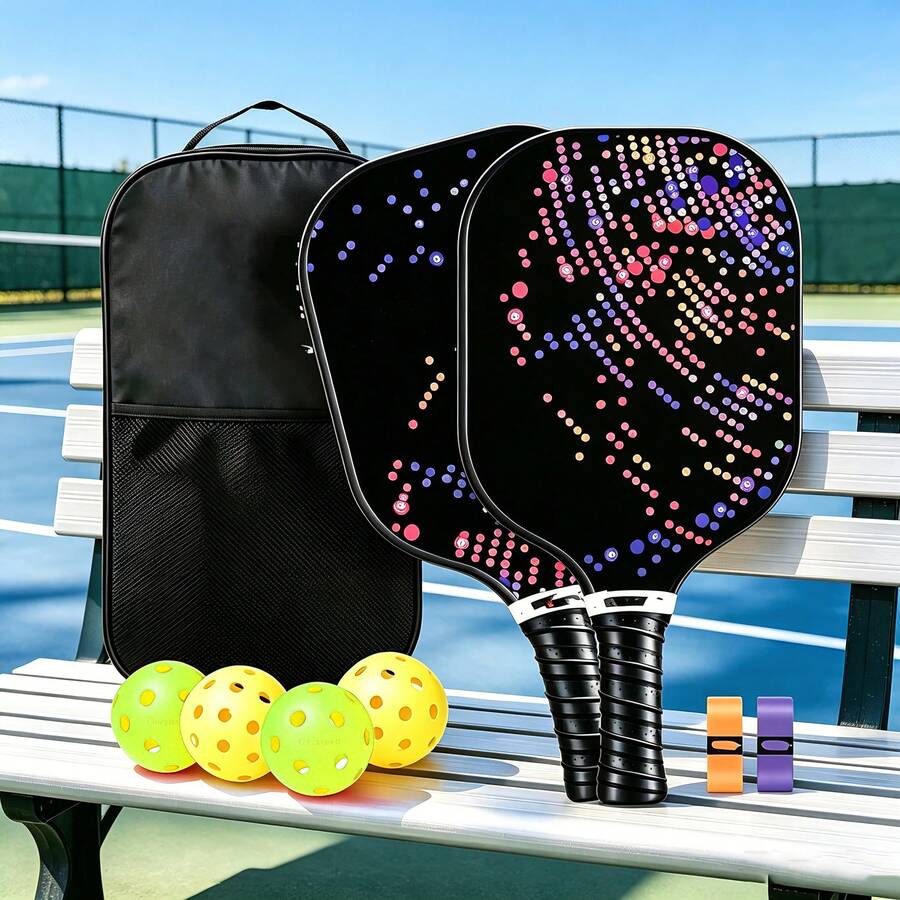 9pcs New Outdoor Pickleball Paddle Set, Training Pickleball Paddle, Fiberglass Pickleball Paddle - D - View 1