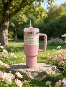 ESTANLEY/40Oz Tasse isotherme H2.0 avec poignée, tasse à eau en acier inoxydable à double paroi sous vide, vaisselle de boisson d'été premium, bouteille isotherme portable à main, tasse de voyage, tasse à café glacé, convient pour le camping en plein air, la randonnée, la conduite, les voyages, choix de cadeau parfait - Multicolore - Voir 3