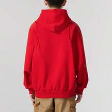 Men's Adidas/Adidas Sports Casual Warm Hooded Pullover Sweatshirt - Red - View 3