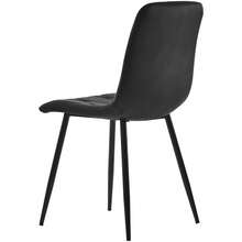 Dining Chair (4 Pcs), Black, Set Of 4 Upholstered Designer Chairs, Twill Velvet Dining Chair, Kitchen Chair With Backrest, Velvet Seat, Metal Frame, Metal Legs - Black - View 11
