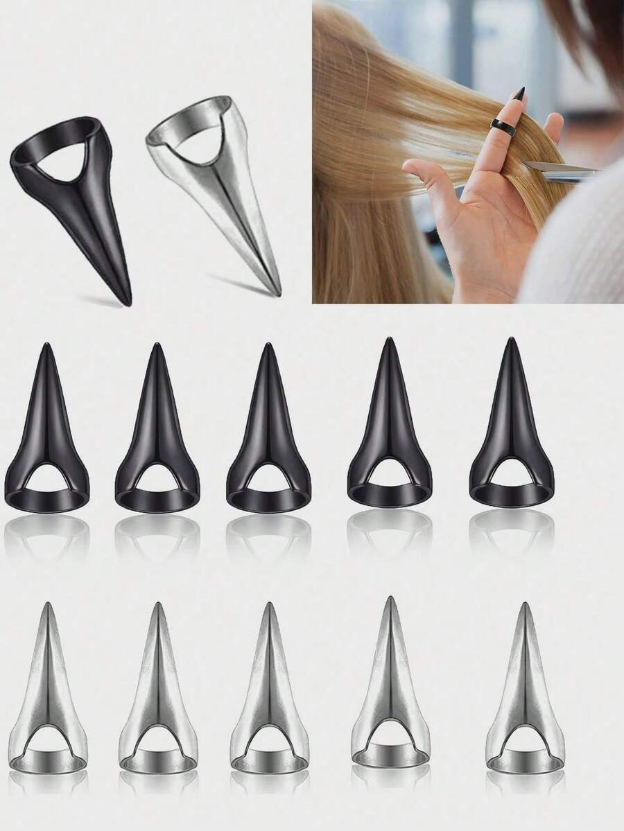 5/1 قطعة مشبك شعر كلاسيكي قوطي بتصميم أظافر برية ومخالب شخصية، خواتم معدنية كاملة الأصابع لتضفير الشعر وتجعيده وتصفيف الشعر والشعر المستعار - متعدد الألوان - مشاهدة 1