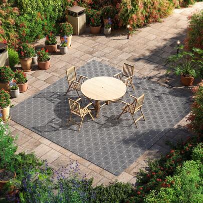 Tapis de drainage emboîtables, 12" x 12", dalles de sol de garage, tapis de douche antidérapant en PP, auto-drainant, installation facile, pour salle de bain, cuisine, piscine et extérieur, gris, lot de 55