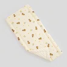 1pc Baby Seat Cushion, Animal Cartoon Print, Double-Sided Use, One Side Bean Velvet Polyester Fiber Material, Soft And Breathable, Can Be Used As A Pillow, Universal For Multiple Car Models - Multicolor - View 4