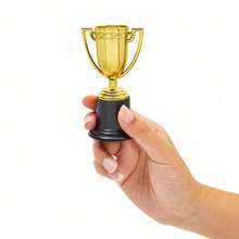 Gold Mini Trophies, 12/24pcs Decorative Plastic Trophies, Classroom Rewards And Sports Events, Prize Supplies, Sports Theme Party Gifts, Props, Awards, Winning Prizes, Competition Ceremony Party Favors, Novelty Party Gifts - Multicolor - View 9