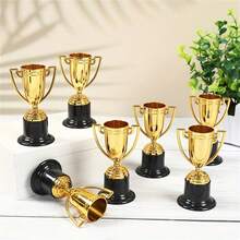Gold Mini Trophies, 12/24pcs Decorative Plastic Trophies, Classroom Rewards And Sports Events, Prize Supplies, Sports Theme Party Gifts, Props, Awards, Winning Prizes, Competition Ceremony Party Favors, Novelty Party Gifts - Multicolor - View 2