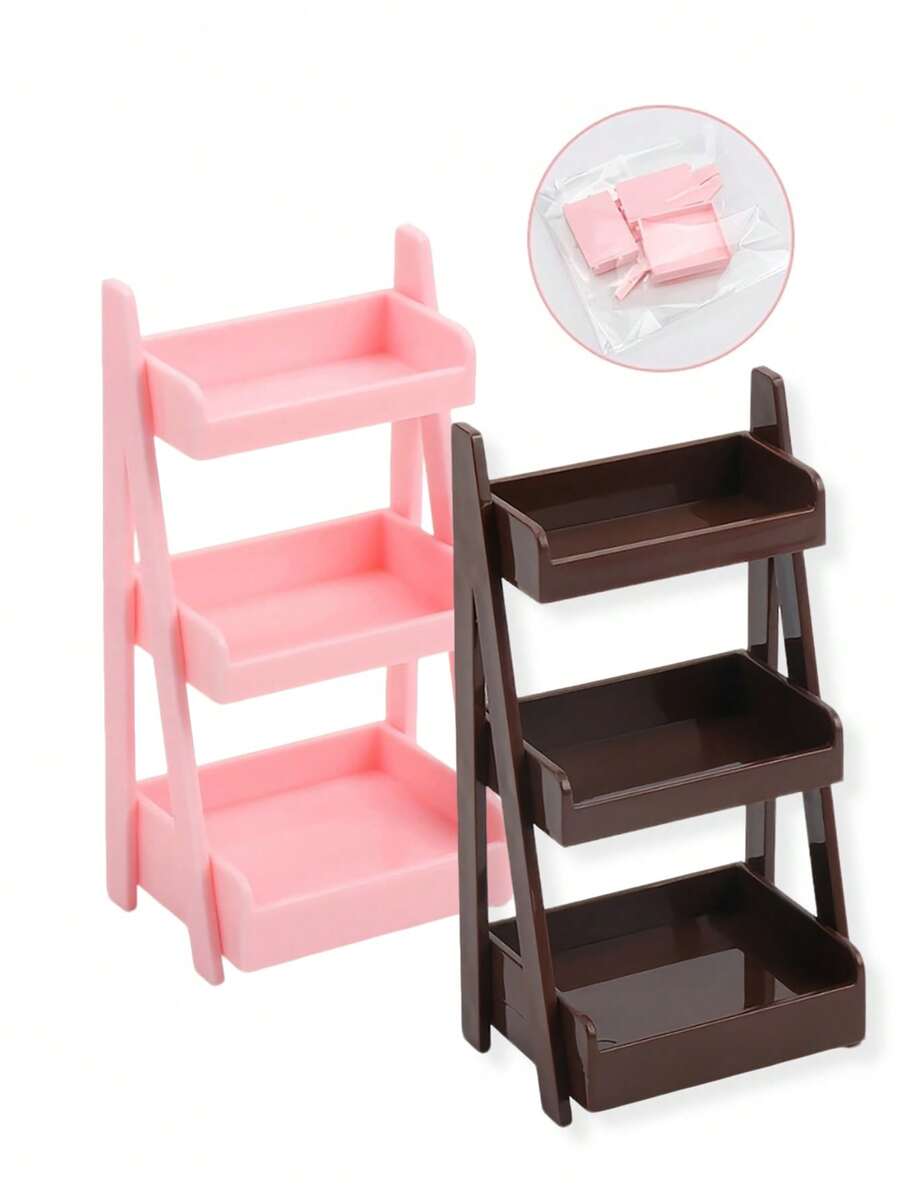 1pc 4 Colors Mini Storage Rack, Earring, Jewelry, Nail Art Tools Desktop Organizer - Multicolor - View 1
