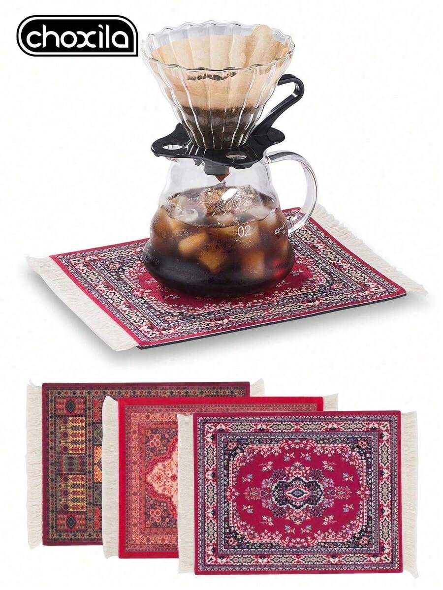 choxila 1件裝咖啡杯杯墊/咖啡墊/飲品杯墊/桌面墊/滑鼠墊,防滑耐熱吸水墊,適用於杯子/馬克杯/玻璃杯/咖啡機/咖啡壺/咖啡配件,適合放置於咖啡角落下方 - Coaster - 查看 1