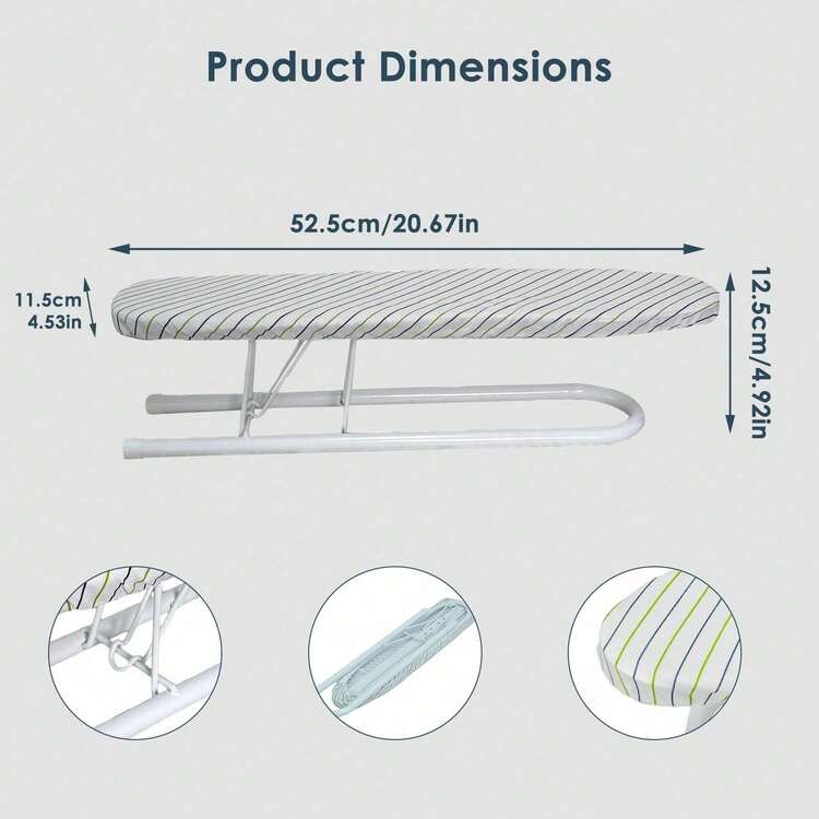 Luminpool Portable Mini Ironing Board Rack For Clothes, Sleeves And Shirts - Small Size, Easy To Store And Carry - White - View 3