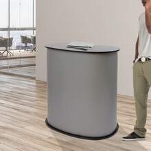 40*90*90cm Foldable, Detachable Trade Show Counter, Portable Reception Desk For Exhibitions - Black - View 6