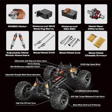 1:8 Scale Off Road RC Car, 50KM/H High Speed Vehicle, Supports Multiple Cars Racing Together, Drifting, Racing, Climbing, Not A Toy, For Professional Players, Collectors Or Competitive Sports Use Solely - Blue - View 4
