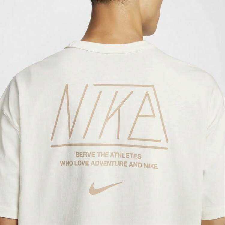 Nike adidas originals 舒適透氣休閒百搭圓領套頭短袖T卹 男款 - 米白色 - 查看 2