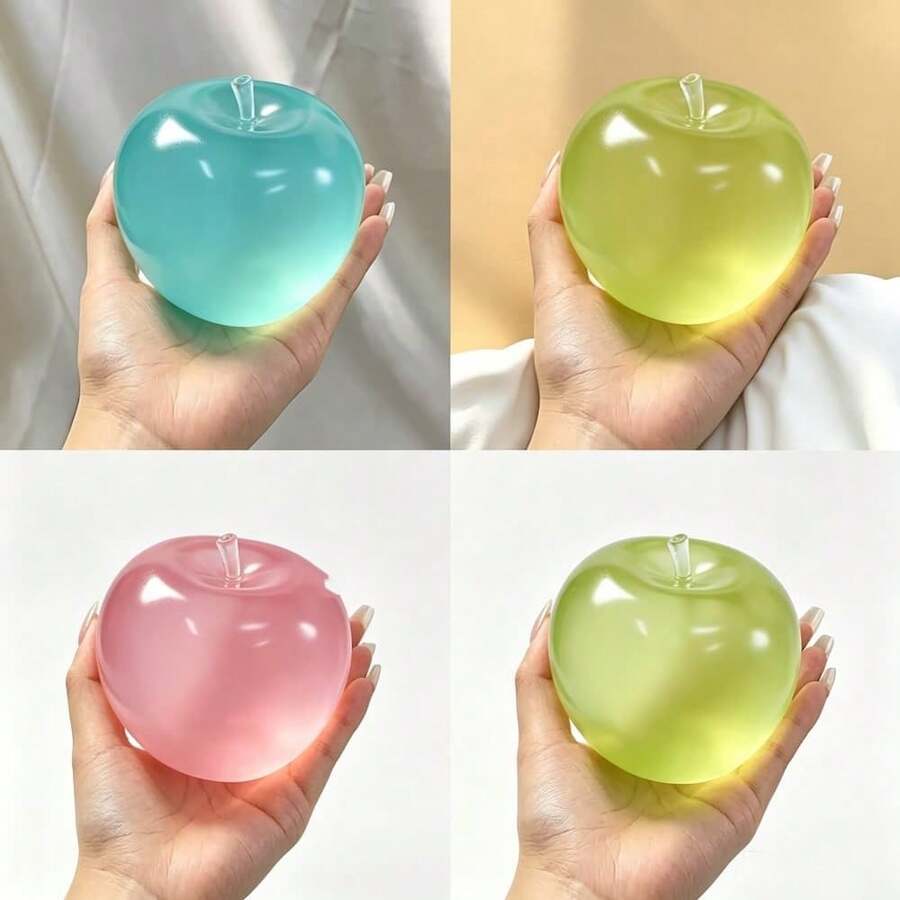 Crystal Apple With Soft Tones, Ultra-Thin Skin And Smooth Soft Touch. It Can Be Used As A Squeezable Stress Relief Ball Or A Tactile Sensory Toy. Perfect For Placing On An Office Desk, And Also An Excellent Office Stress Relief Gift. - Multicolor - View 1