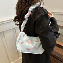 Sweet Girl's New Bowknot Floral Canvas Bag, Drawstring Shoulder Bag, Highly Attractive Cute Crossbody Bag - Shoulder Bag - View 7