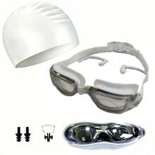 Anti-Fog Swim Goggles 4-Piece Set, Adjustable Strap For Adults, Essential Beach Accessory - Multicolor - View 14