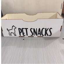 Wooden Pet Treat Storage Basket, Printed Paw Print TREATS Dog Treat Organizer Box, Desktop Pet Food Storage Rack, Used For Storing Dog Biscuits, Chewing Sticks, Training Reward Treats, No Can Included - 1L - View 11