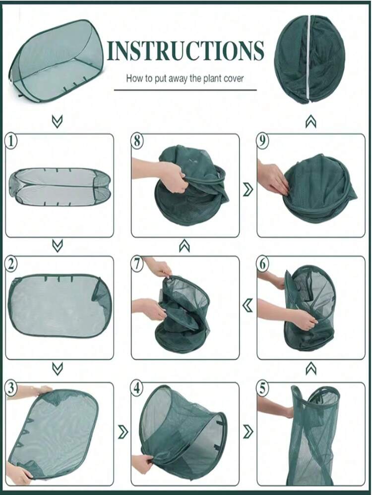 Pop-Up Plant Protection Set (1 Protective Cover + 8 Ground Stakes), For Protecting Vegetables, Fruits And Flowers, Outdoor Garden Protection, Insect Net, Shade Net, Bird Net And Outdoor Garden Mosquito Net - A - View 10