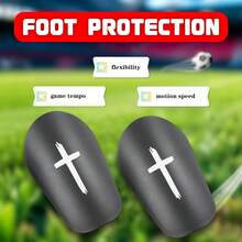 1 Pair - Newly Upgraded Larger Football Shin Guards, Reliable Protection, Reduces Impact On Lower Legs During Collisions, Football Match Shin Guards - Multicolor - View 4