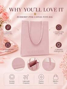Burberry 博柏利粉紅帆布托特包,單件發售,布料順滑容量可觀,輕便百搭,適合日常通勤出行 - 粉色 - 查看 5