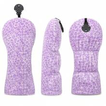 1pc Purple Plush Leopard Print Golf Club Head Cover, Suitable For Driver, Fairway Wood And Hybrid Clubs, Unisex Design, Durable And Stylish Golf Club Protection Cover - Multicolor - View 10