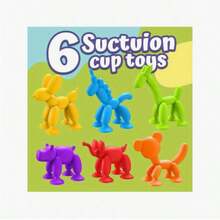 6pcs Kids Interactive Silicone Animal Toys With Water-Absorbing Beads, For Sensory Play & Easy To Carry For Travel - Perfect For Christmas - Assorted Random Colors - Multicolor - View 5