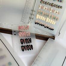 Minimalist Nail Art Storage Album Handmade Press-On Nail Display Card Book Large Capacity Nail Tip Color Storage Book Includes 3 Inner Pages Does Not Include Nail Tips - Multicolor - View 7