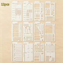 12 Flexible Drawing Templates, Reusable Grid Templates, Perfect For Notebooks, Creative Notes, List Making, Daily Planners, Calendars And Binder Refills. Essential Tool For Handwritten Notes. - One Size Fits All - View 14