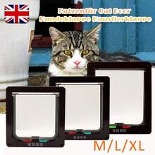 Pet Door Locking Small Medium Large Dog Cat Flap Magnetic White Frame 4 Way - OC0000002579360 - View 9
