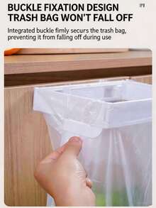 1Pc Foldable Garbage Bag Holder, No Drill Wall Mounted Trash Bag Rack, Multifunctional Plastic Storage Bag Support Frame For Bathroom Kitchen, Punch-Free Waterproof Space Saving Household Waste Organizer For Indoor Daily Use - Multicolor - View 4