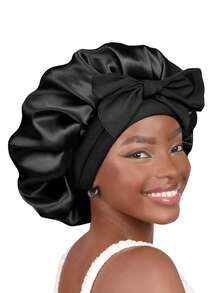 Juego de 3/1 pieza con lazos, gorro para dormir, gorro para el cabello de mujer, adecuado para cabello rizado y trenzas, gorro para dormir suave y cómodo, gorro para dormir anti-frizz, gorro de ducha - Multicolor - Ver 4