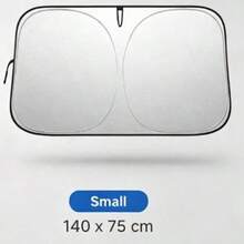 1pc Silver Coated Car Front Windshield Sun Shade, Foldable Front Window UV Protection Heat Insulation Sun Visor With Mirror Hollow Design, Universal Sun Shade For Sedan SUV MPV, Essential Car Accessory For Summer, Suitable For Camping - A - View 6