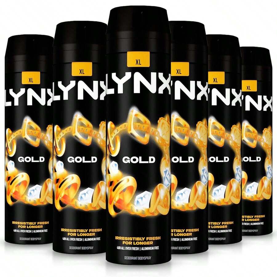 Lynx Deodorant XL Body Spray Gold 200ml - Pack Of 6 - Multi Scents - View 1