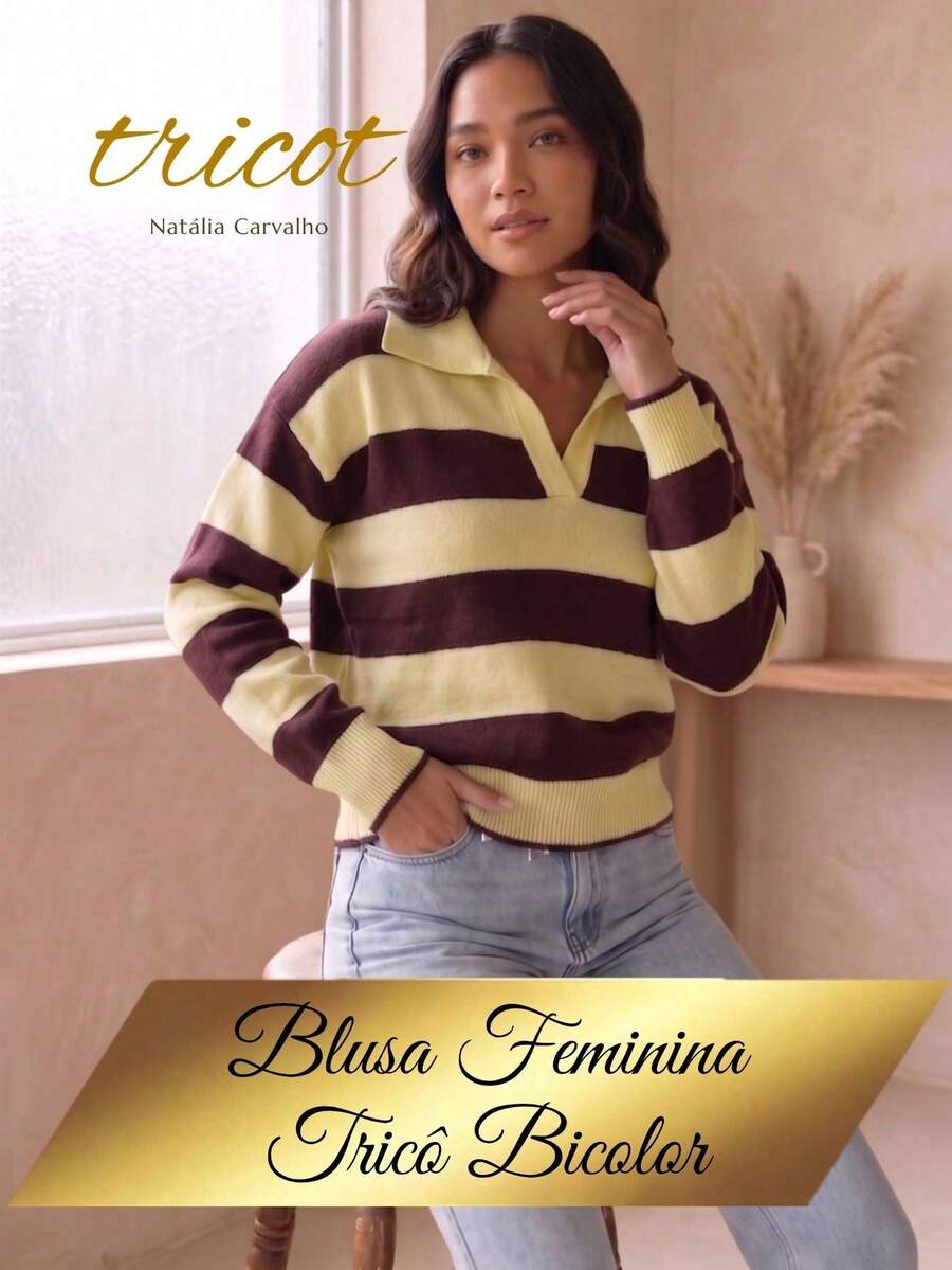 Women Sweaters - Yellow/Brown - View 1