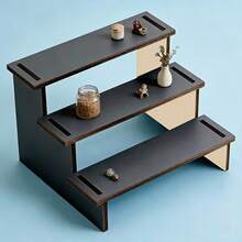 3-Tier Wooden Desktop Display Stand, Storage Rack For Figurines, Blind Boxes, Perfume, Coffee Mugs And Cosmetics - View 2
