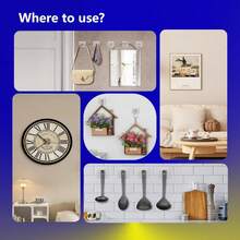 Móc treo vít trong suốt tháo rời được cho nhà ở, nhà bếp, văn phòng, miếng dán keo chống nước, không cần khoan - Nhiều màu - Xem 7
