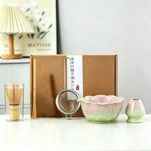 1PC/5PCS/7PCS Floral Ceramic Matcha Set - Matcha Bowl, Matcha Whisk, Matcha Cup, Matcha Whisk Stand, Tea Scoop, Tea Bowl Set, Matcha Making, Dessert And Pastry Making, Tea Drink Making Tool Set, Japanese Style Gift Box Tea Set, Song Dynasty Matcha Tea Whisk Tool Set - Multicolor - View 10