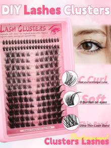 Himirell 160 Pcs Faux Mink Individual Cluster Eyelashes Set With 2 Style Mix & Matching Bottom Lashes, C Curl 8-16mm Natural Wispy Fluffy Volume, Ultra Soft Lightweight Reusable DIY Segment Lashes Kit, Easy Application For Beginners, Perfect For Daily Wear - C - View 2