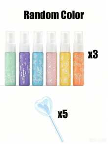 Set 3 Botol Semprot Mini 10ml, Motif Bunga & Tanaman Aneka Warna, Botol Semprot Kosmetik Kaca Tebal Ringan Anti Bocor, Dapat Diisi Ulang, Kabut Halus, Cocok untuk Minyak Esensial, Parfum, Toner, Penggunaan di Luar Ruangan & Perjalanan - View 10