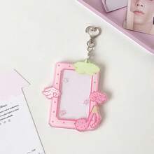 1pc Strawberry & Angel Wings Photocard Holder, Heart-Shaped Metal Keychain Transparent Photo Card Frame Sleeve, Multi-Purpose Portable Student Campus Card/Bus Card/Credit Card Protective Case, Idol Photocard Collection, Back To School - Card Sleeve - View 15