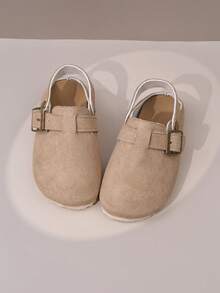 Sepatu Mule Anak Perempuan Warna Cokelat Muda dengan Gesper yang Dapat Diatur, Sol Lembut, Anti Selip, dan Ujung Tertutup - Unta - View 5