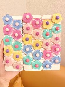 10/20/30/40pcs Random Macaron Transparent Flower Hair Ties, Sweet Cute Versatile Hair Accessories For Girls School Daily Hairstyles - Multicolor - View 4