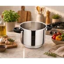 8L Stainless Steel Pressure Cooker With Steamer Basket, Tempered Glass Lid, LED Pressure Indicator, And Safety Lock Handles - Induction-Compatible, Multi-Function Pot For Everyday Family Meals - View 5