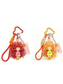 1/2/4pcs Cartoon Cool And Edgy Frizzy Keychain Pendant, Women's Bag Charm, Small Gift Keyring, Car Key Decoration, Pendant Accessory - Cute - View 14