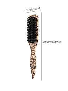 2pcs American Style Leopard Print Bristle Comb Set, Portable Pointed Tail Steel Needle Comb, Hair Sectioning Styling Comb Combination - Multicolor - View 3