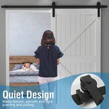 SAILUN Sliding Door Kit 183/200/366cm Barn Door Sliding Track Set Heavy Duty Hardware Rail System Quiet Rolling Kit Include Roller And Guide For Single Door - 183cm, 6ft - View 4