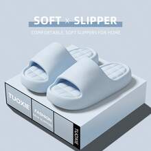 Fashionable Minimalist EVA Slippers For Men And Women - Lightweight, Comfortable, Non-Slip, Suitable For All Seasons - Ideal For Bathroom, Shower And Daily Home Wear, Thick Sole, Durable, Home Essential, Unisex, Minimalist INS Style Design - Sky Blue - View 2