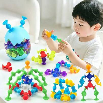 Children's Suction Cup Toys, Building Block Suction Cup Toys, Stress Relief Toy Set, Parent-Child Interactive Games, Children's Gifts (Suitable For Boys And Girls), Soft Dart Set, Toys, Boys Toys, Children's Toys, Birthday Gifts, Random Styles And Colors,
