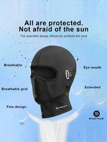 1pcPack UV Balaclava With Glasses Holes, Summer Cooling Ice Silk Breathable Full Face Mask For Motorcycle Cycling - Multicolor - View 4