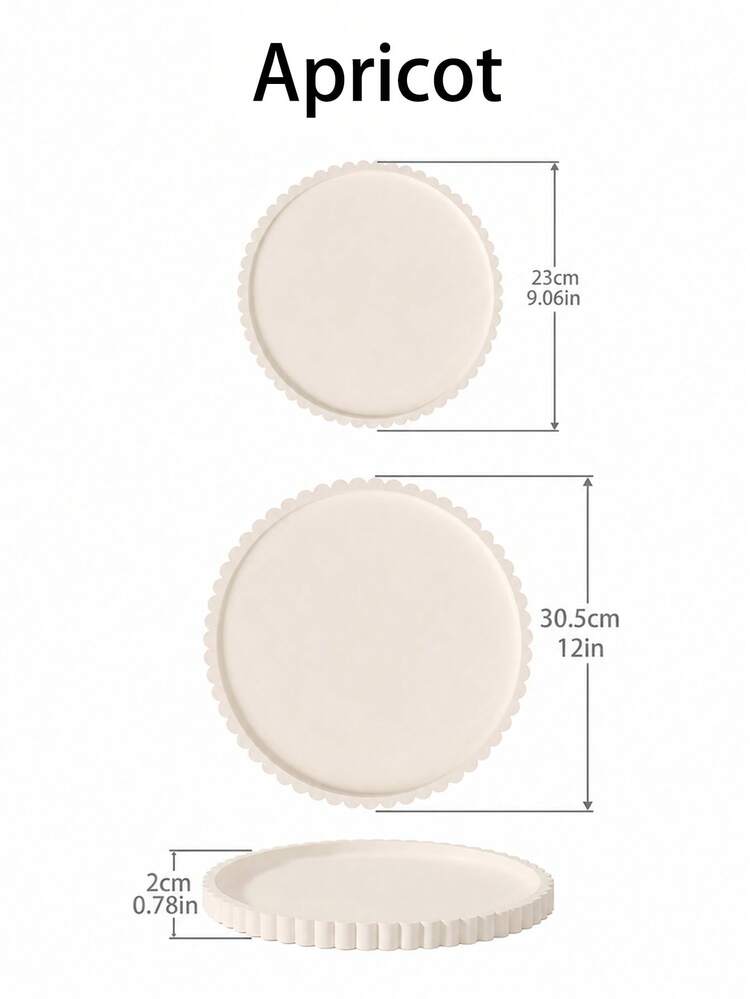 Round Silicone Vanity Tray, Scalloped Edge Decorative Organizer For Perfume, Jewelry, Candles And Bathroom Countertop Storage - Multicolor - View 7